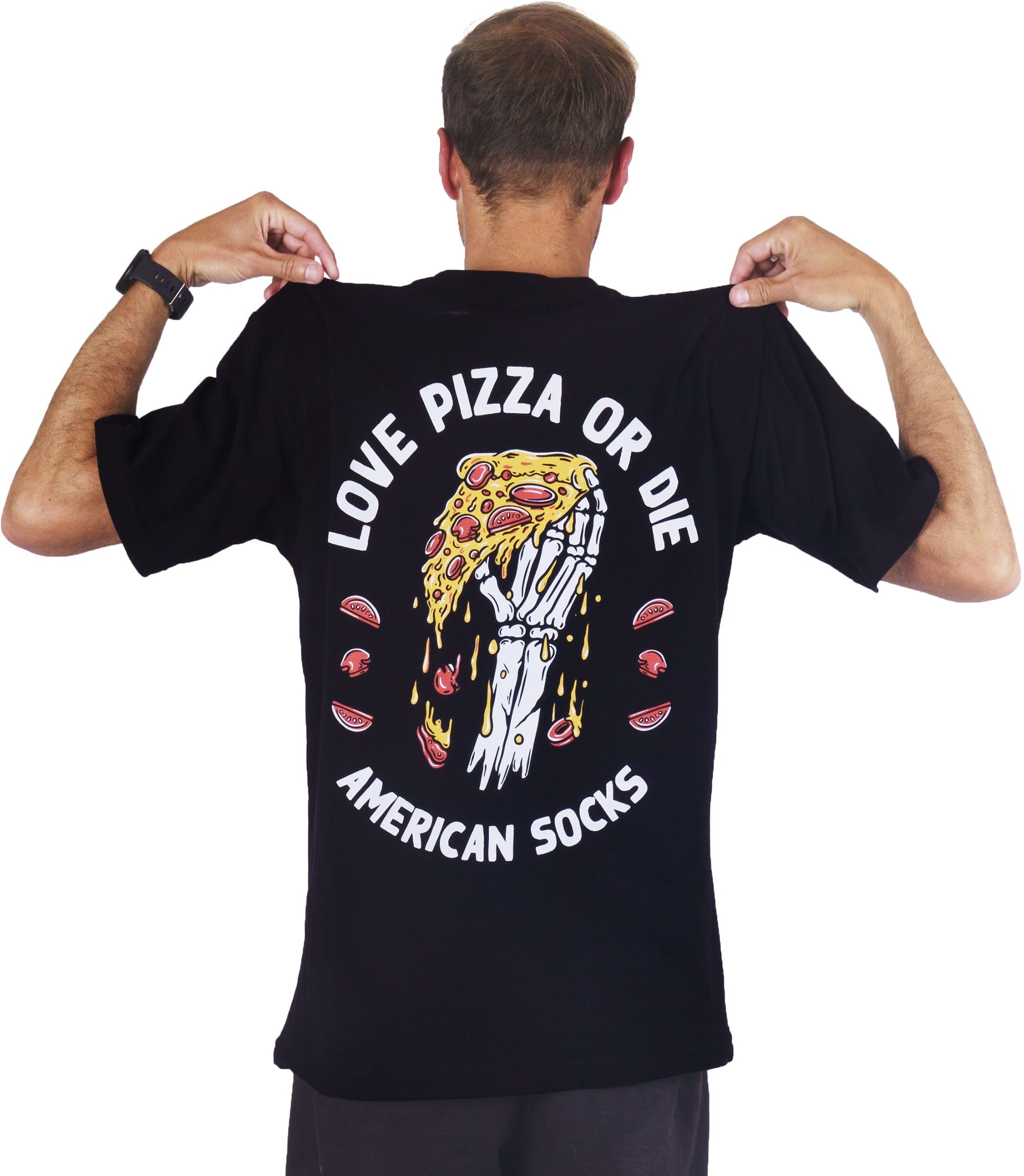 pánské triko AMERICAN SOCKS LOVE PIZZA OR DIE TEE Black/Design