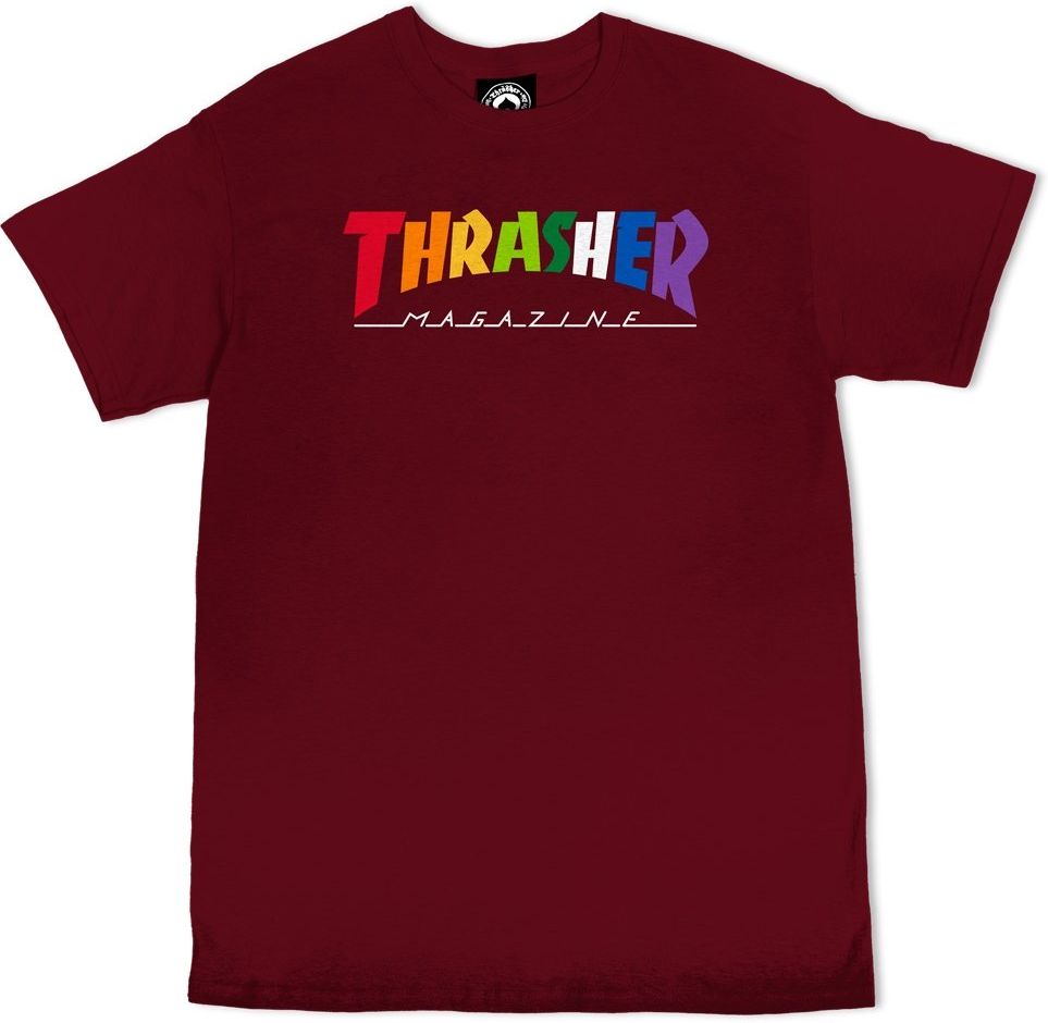 pánské triko THRASHER RAINBOW MAG Maroon