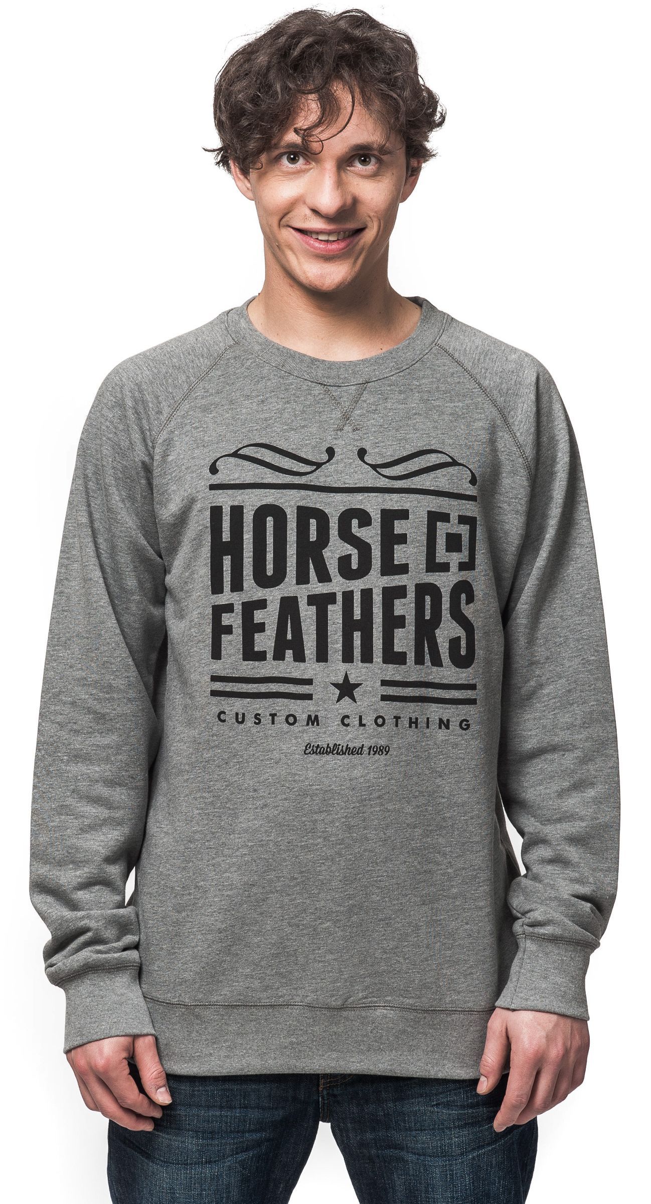 pánská mikina HORSEFEATHERS CHRIS SWEATSHIRT (heather gray)