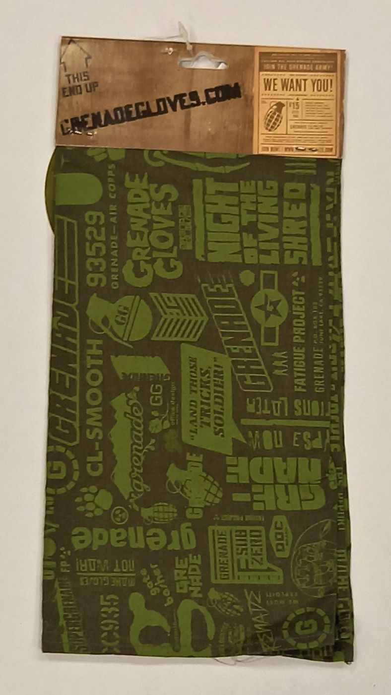 šátek GRENADE Team Bandana scarf olive logo pattern