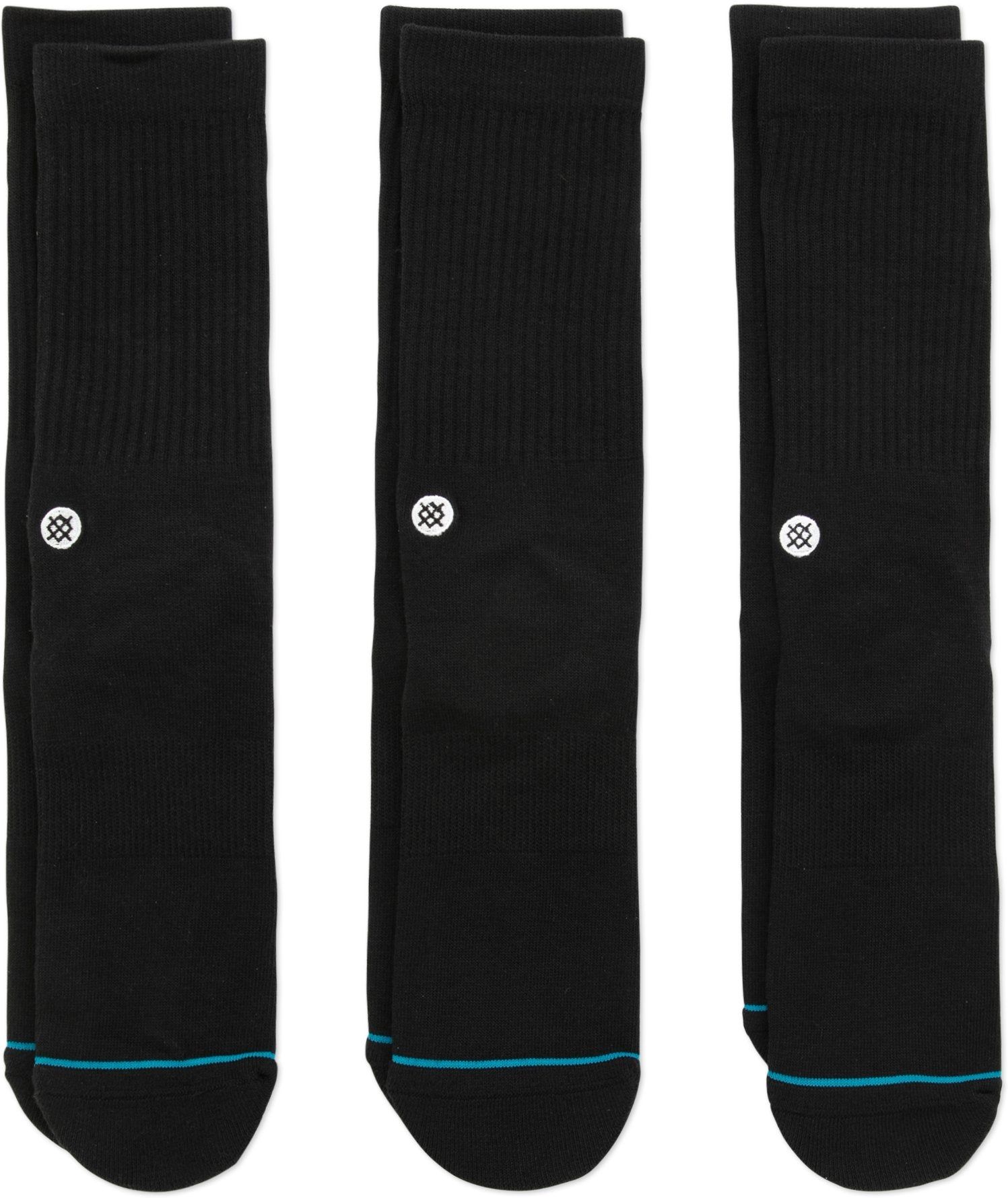 ponožky STANCE ICON 3 PACK CREW SOCKS Black