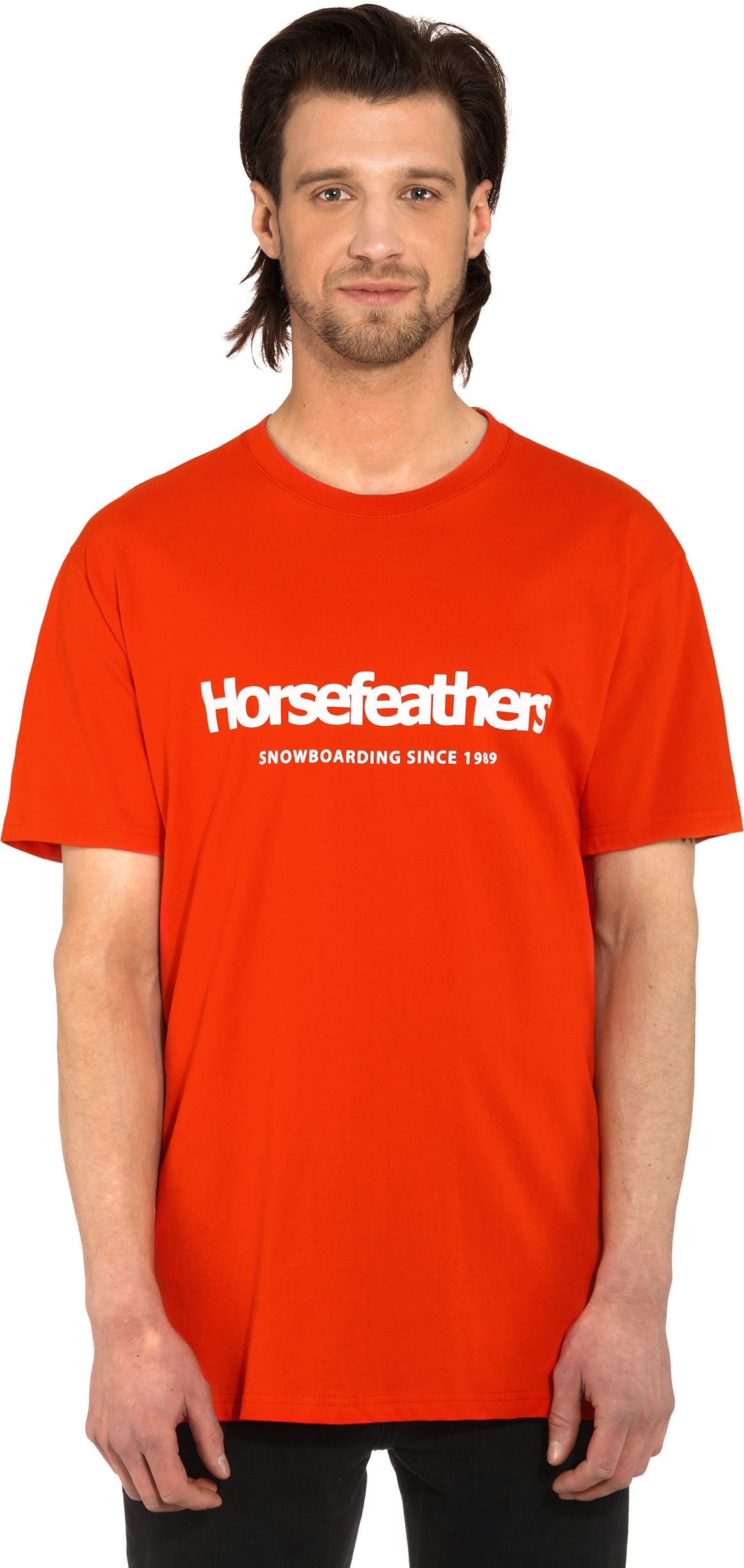 pánské triko HORSEFEATHERS QUARTER T-SHIRT Tomato Red