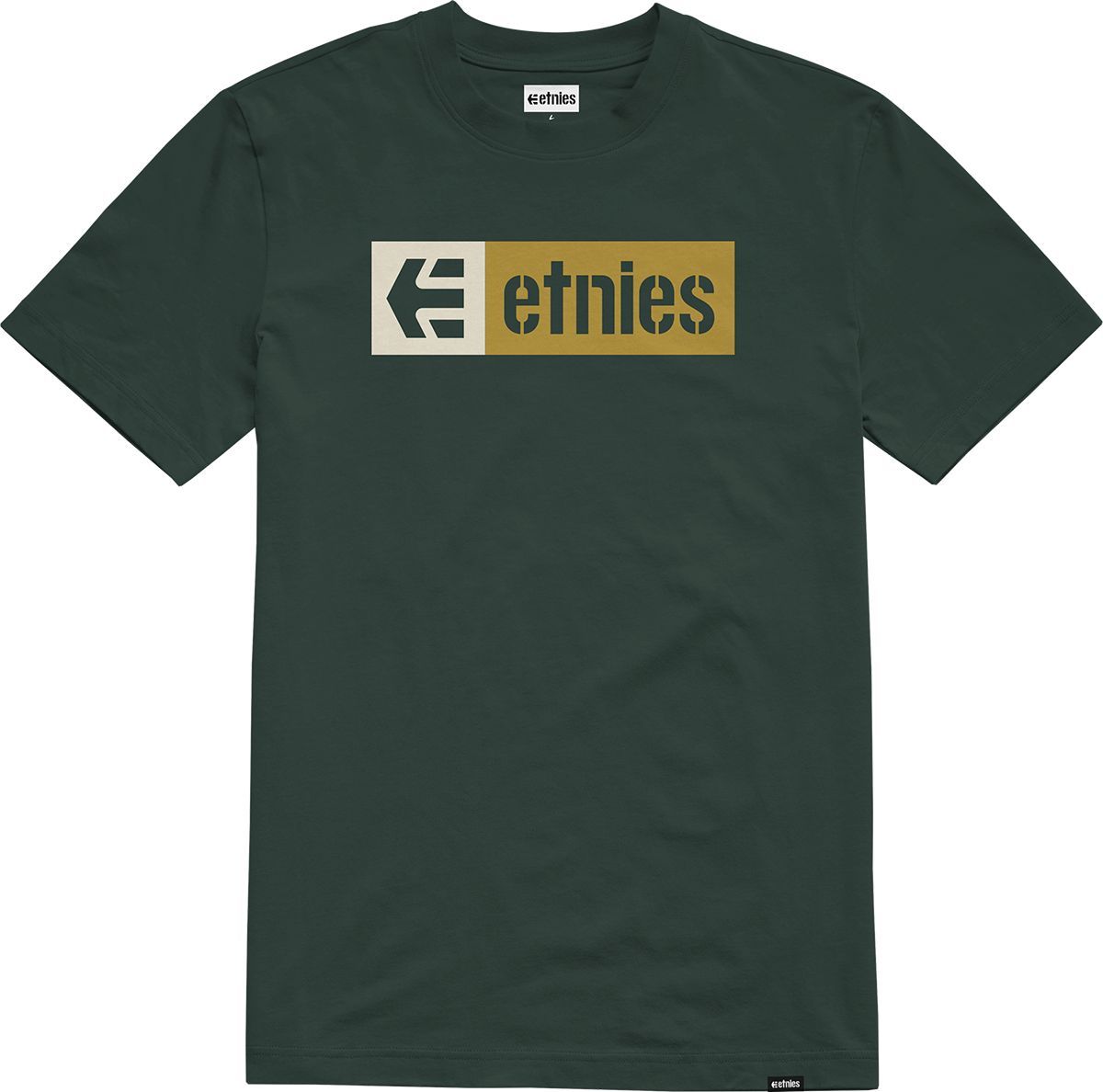 pánské triko ETNIES NEW BOX TEE Green/Gold