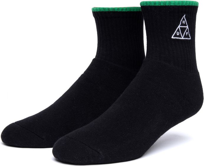 ponožky HUF EMB TRIPLE TRIANGLE 1/4 SOCKS Black