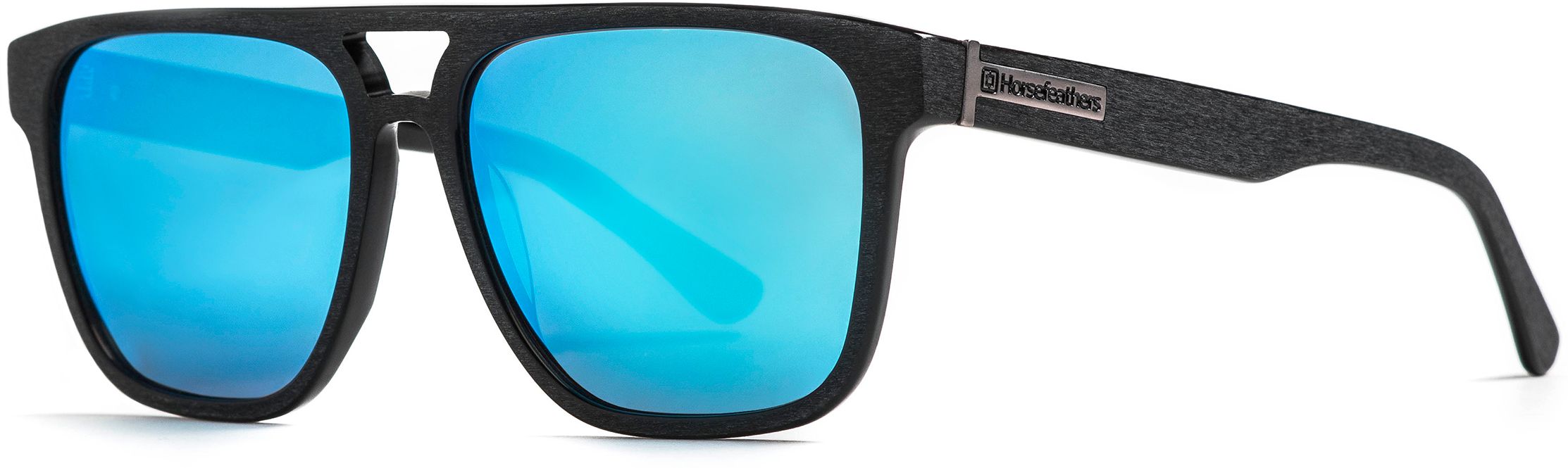 sluneční brýle HORSEFEATHERS TRIGGER SUNGLASSES Brushehd Black/Mirror Blue