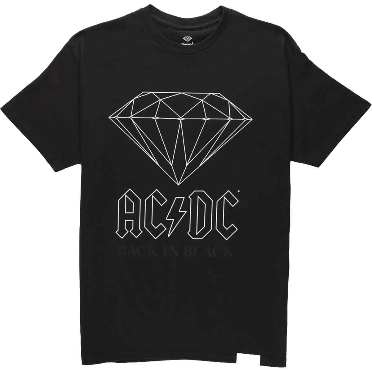 pánské triko DIAMOND AC/DC BACK IN BLACK TEE Black