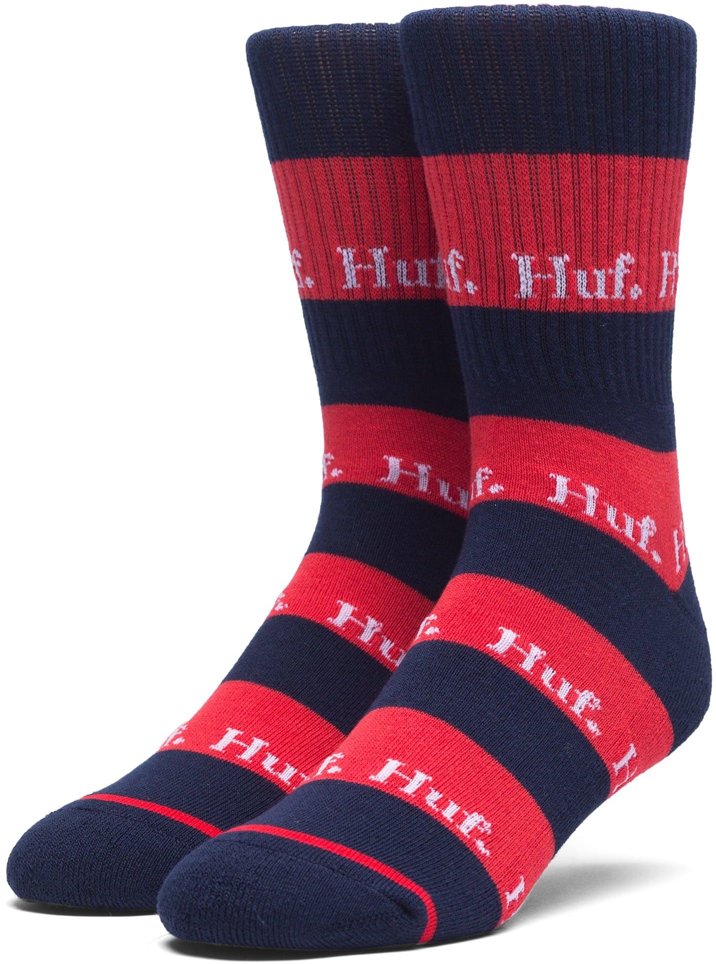 ponožky HUF STRIPE LOGO CREW SOCKS Scarlet