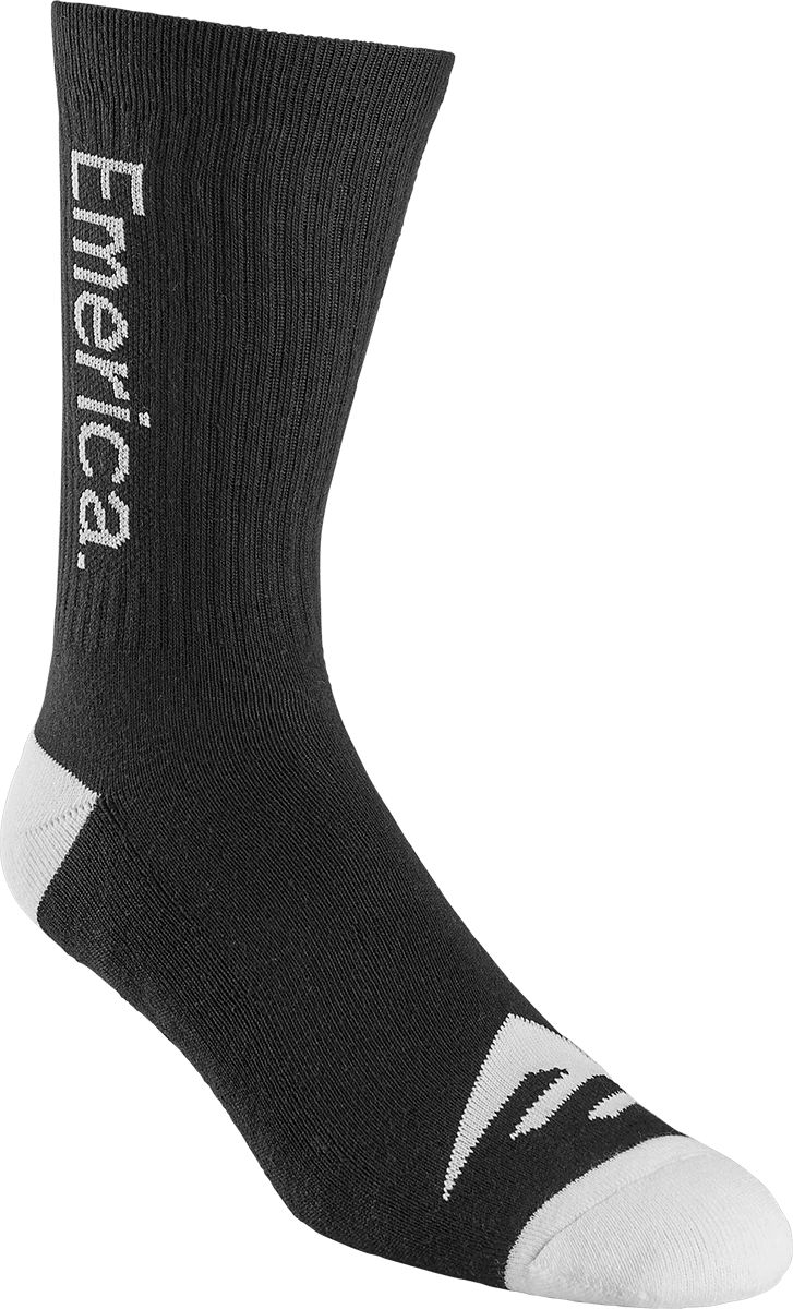 pánské ponožky EMERICA PURE CREW SOCKS Black/White