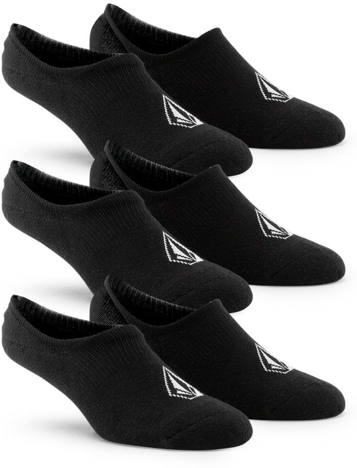 pánské ponožky VOLCOM STONES NO SHOW 3-PACK SOCKS Black