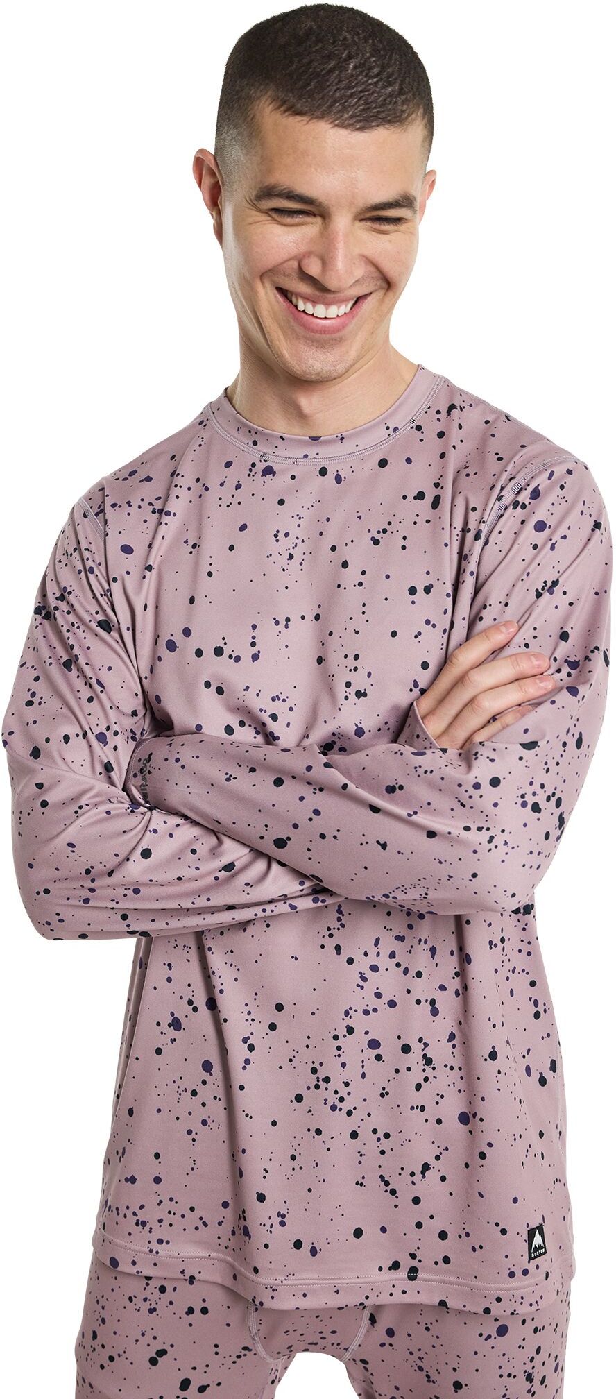 pánské termoprádlo - tričko BURTON MIDWEIGHT CREW Elderberry Spatter