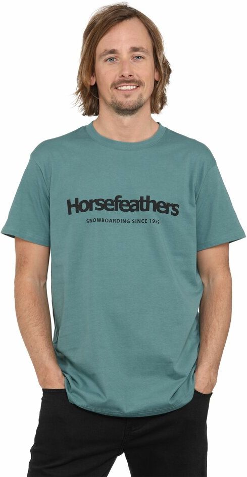 pánské triko HORSEFEATHERS QUARTER T-SHIRT Oil Blue