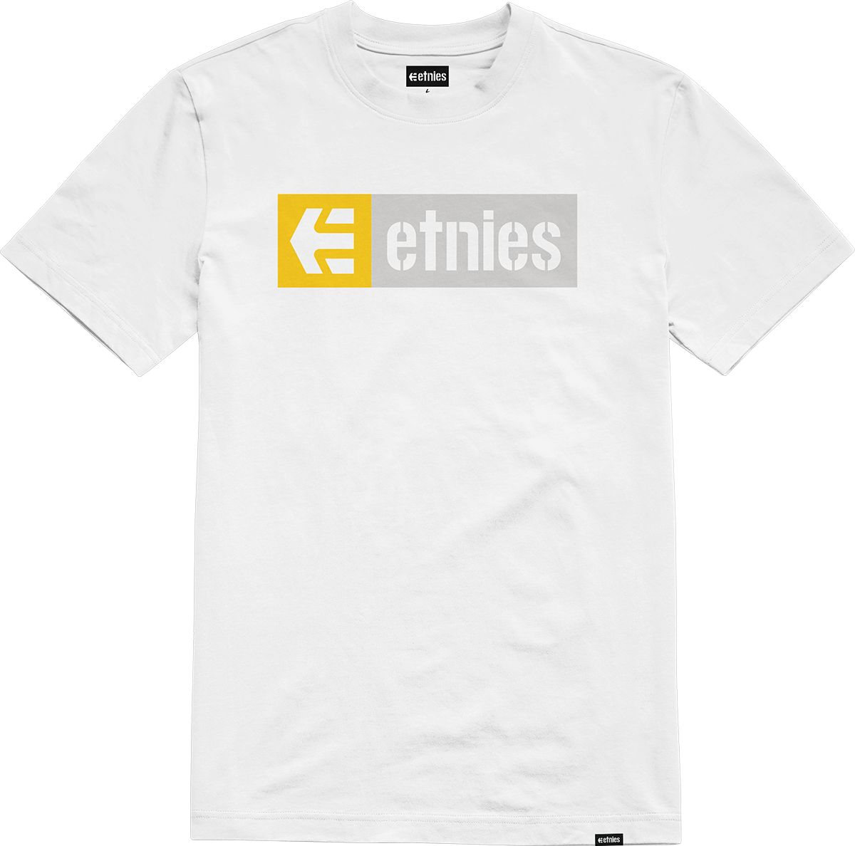 pánské triko ETNIES NEW BOX TEE White/Light Grey/Yellow
