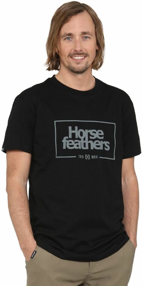 pánské triko HORSEFEATHERS LABEL T-SHIRT Black