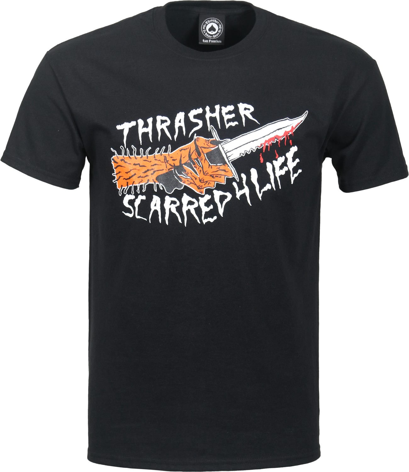 pánské triko THRASHER SCARRED Black