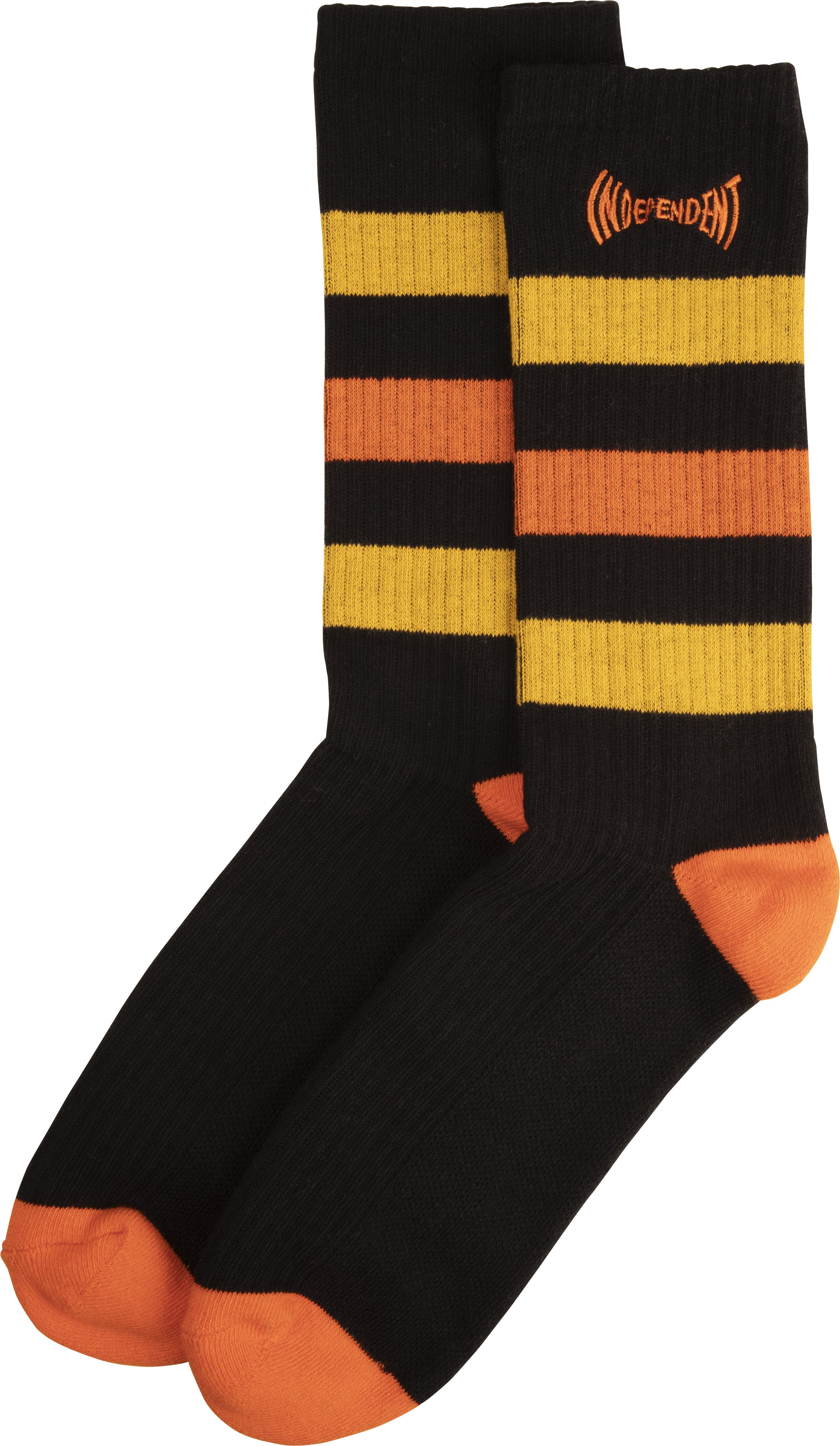 pánské ponožky INDEPENDENT SPAN STRIPE SOCKS Black/Orange