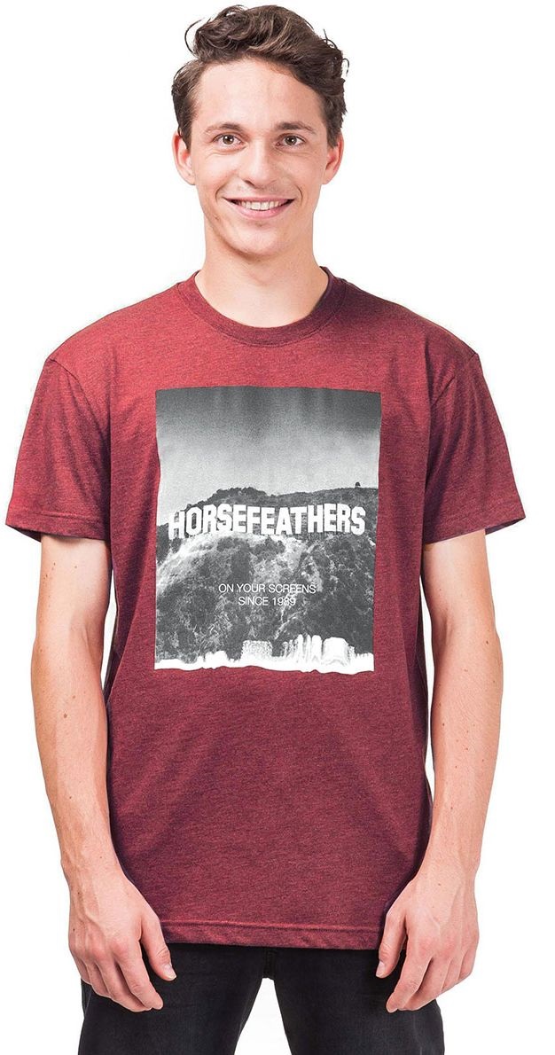 pánské triko HORSEFEATHERS FAME T-SHIRT (heather red)