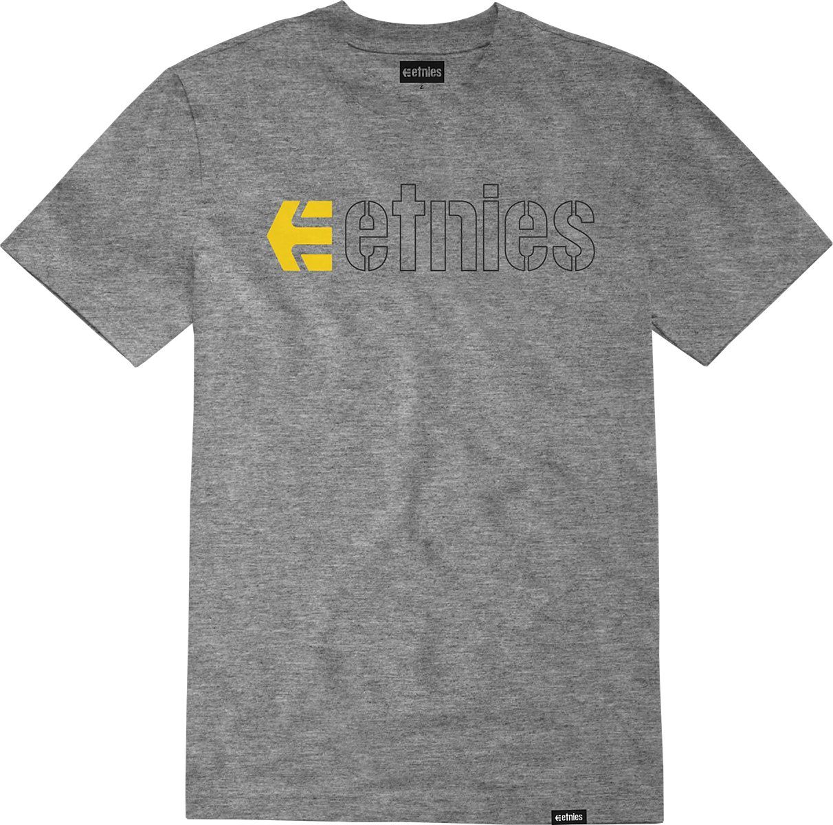 pánské triko ETNIES ECORP TEE Grey/Yellow