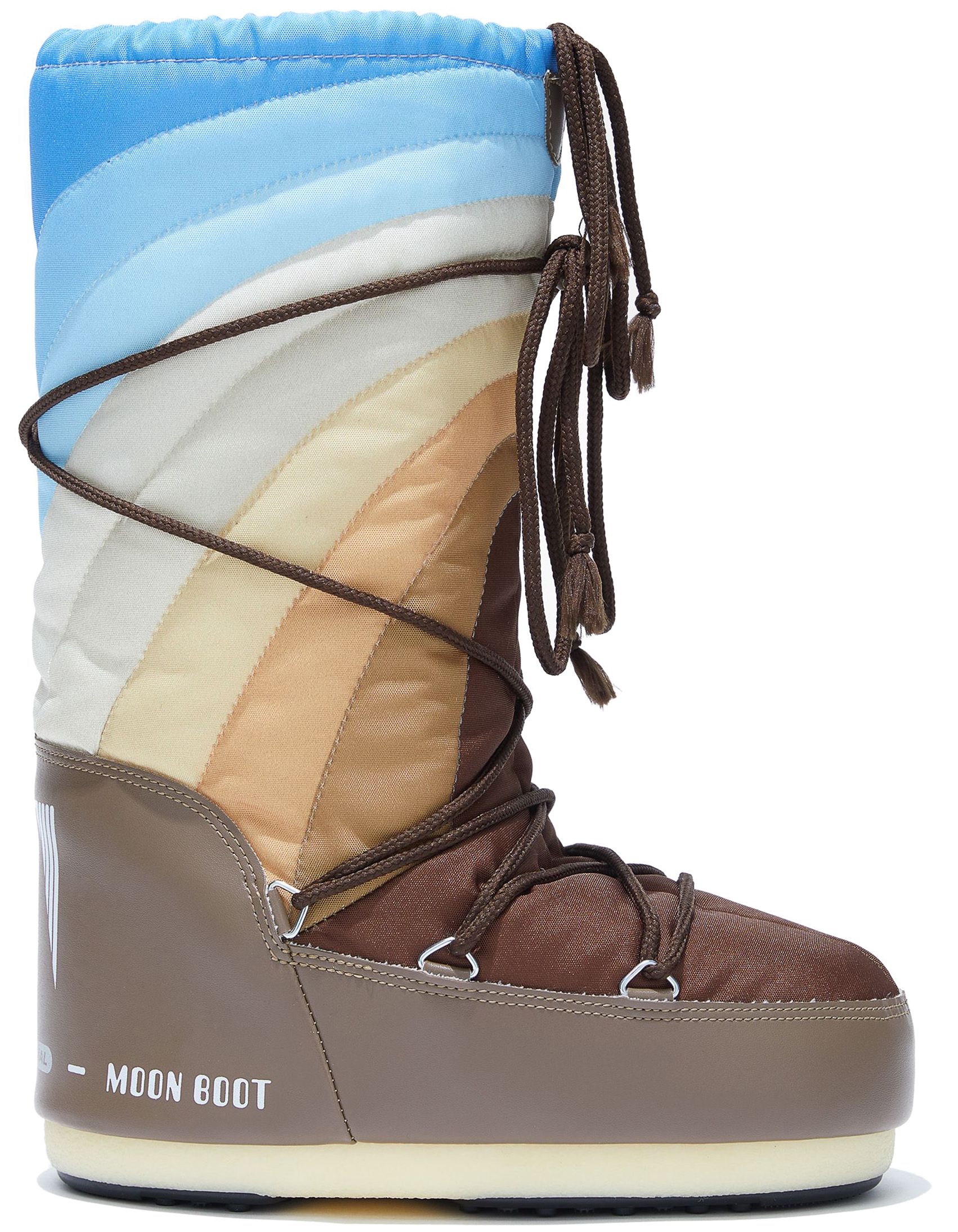 zimní boty MOON BOOT ICON RAINBOW Shitake/Brown Blue