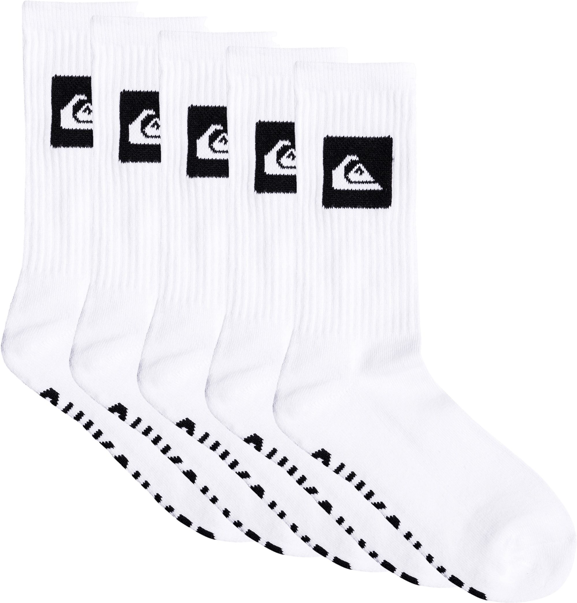 pánské ponožky QUIKSILVER CREW 5 PACK SOCKS White - WBB0