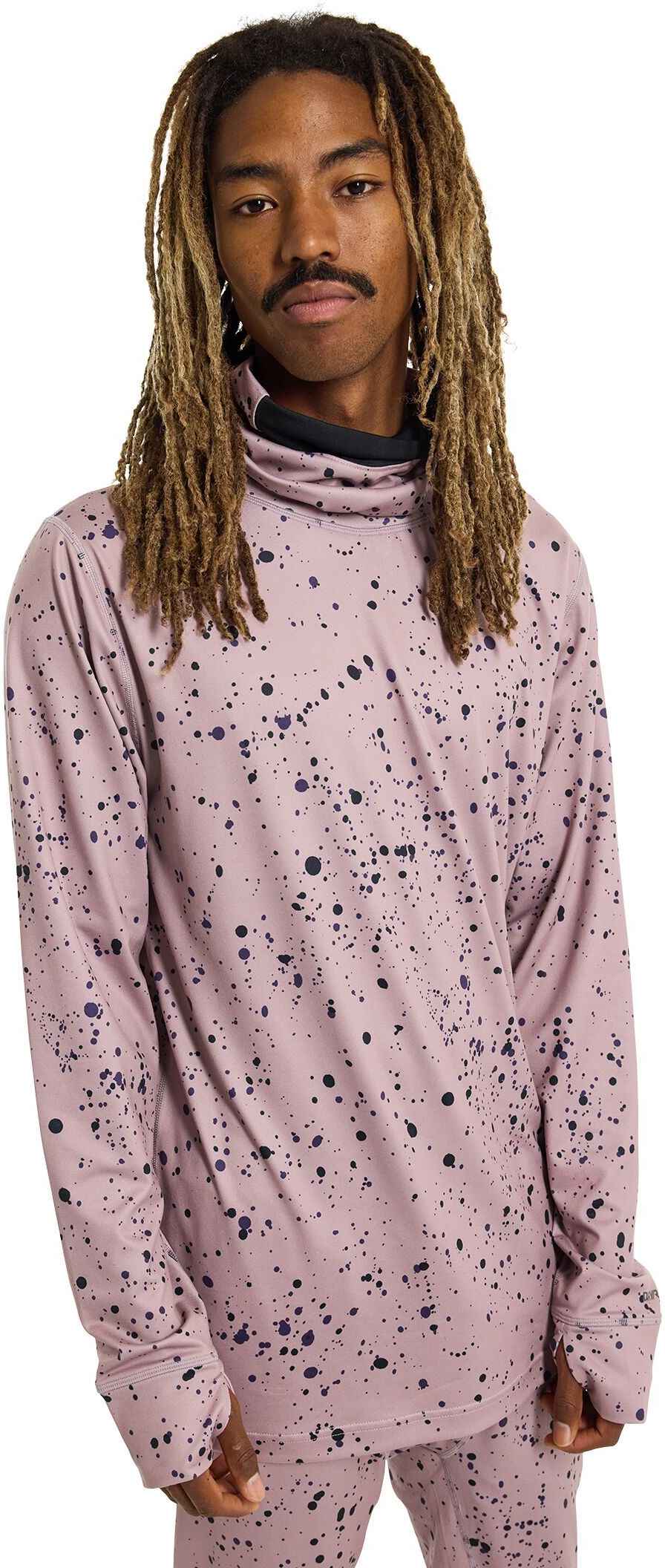 pánské termoprádlo - tričko BURTON MIDWEIGHT LONG NECK Elderberry Spatter