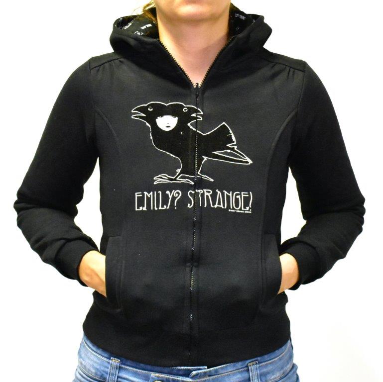 dámská mikina EMILY Strange crow reversible hooded jacket black