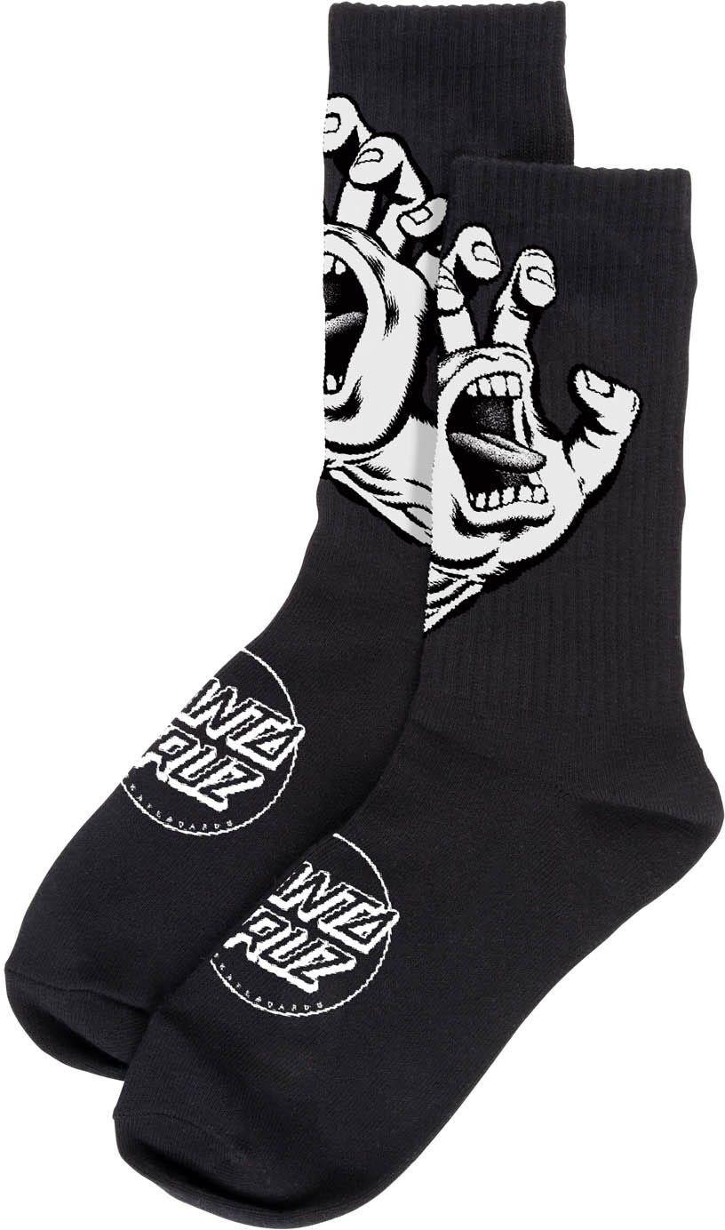 pánské ponožky SANTA CRUZ SCREAMING HAND MONO SOCKS Black