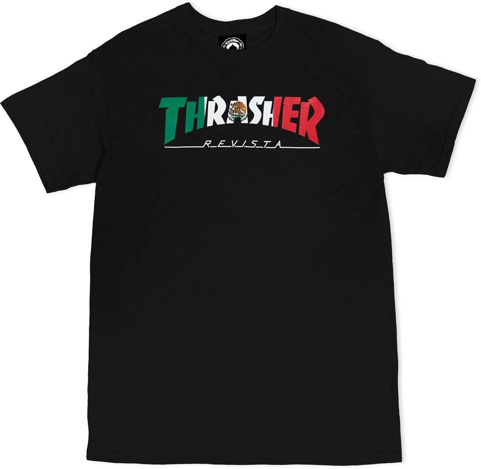 pánské triko THRASHER MEXICO REVISTA TEE Black