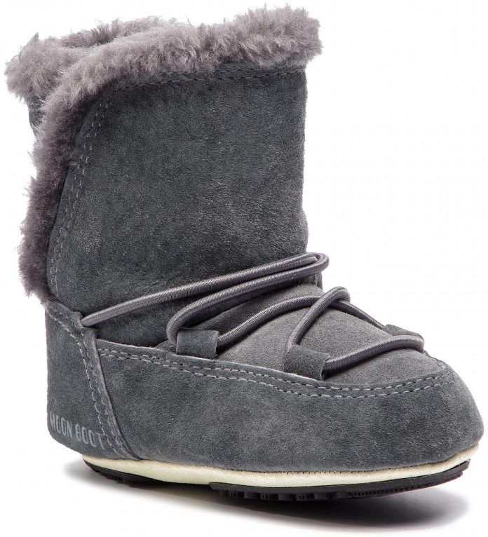 dětské zimní boty MOON BOOT CRIB SUEDE Dark Grey