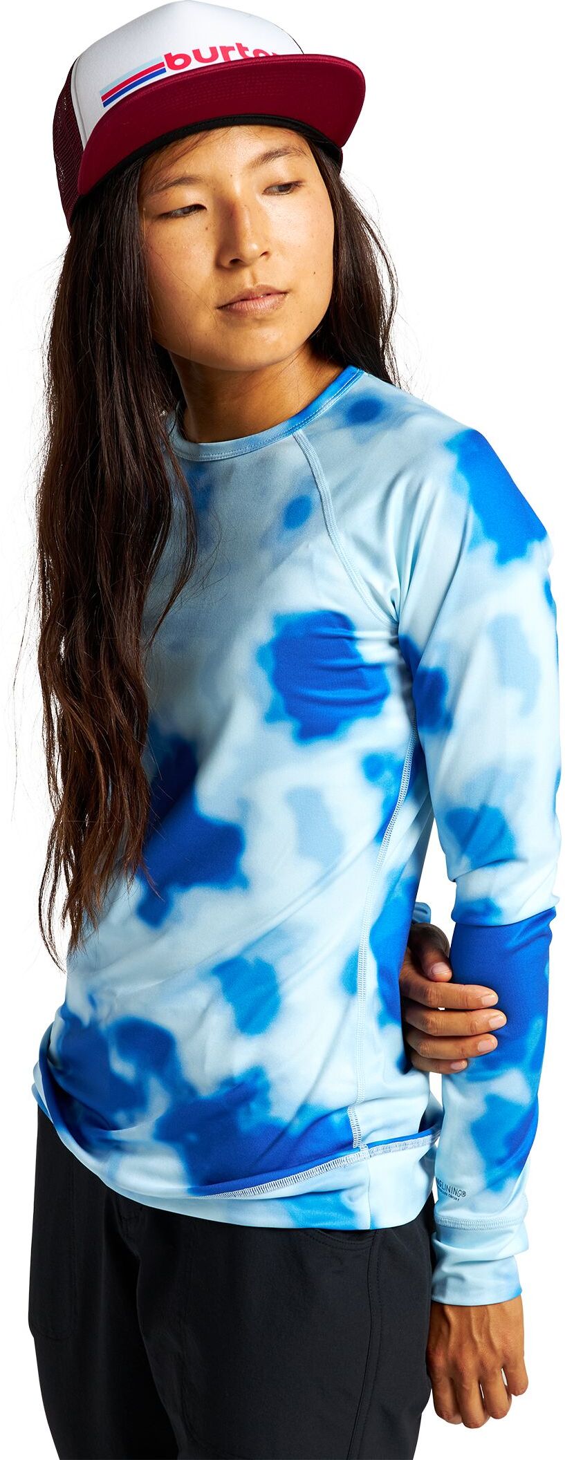 dámské termoprádlo - tričko BURTON LIGHTWEIGHT CREW Cobalt Abstract Dye