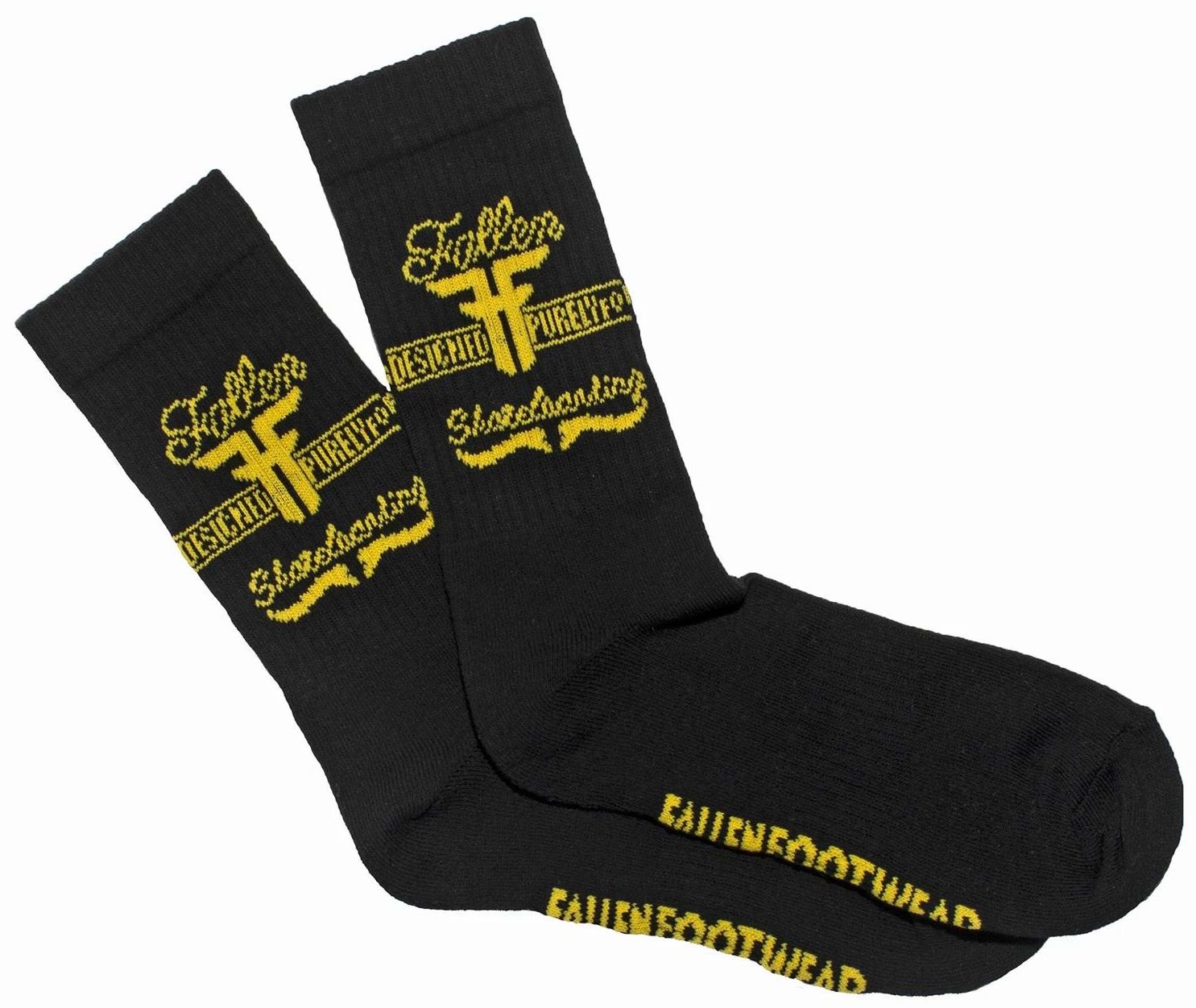 pánské ponožky FALLEN PURELY SOCKS Black/Yellow