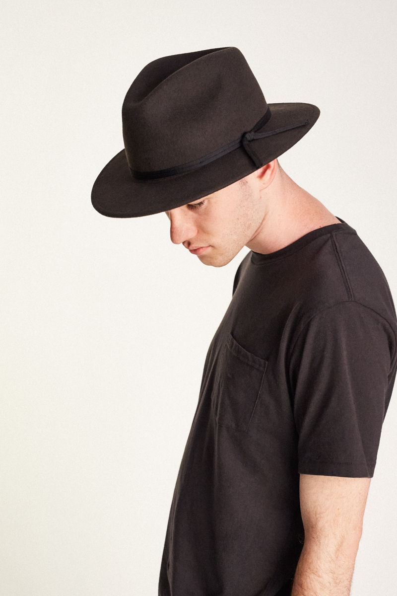 Klobouk Brixton COLEMAN FEDORA Washed Black