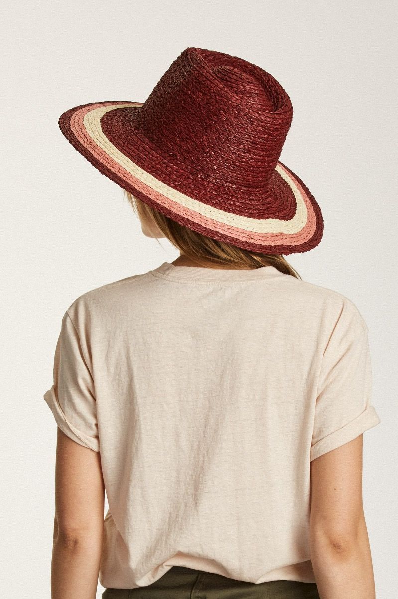 D msk klobouk Brixton HAMPTON FEDORA Red Blush Tan