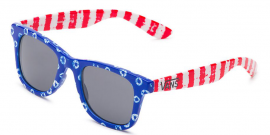 JANELLE HIPSTER (Dyed Dots and Stripes) Blue/Red