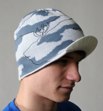 E beanie white grey