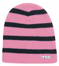 DAILY STRIPE BEANIE/PINK BLACK