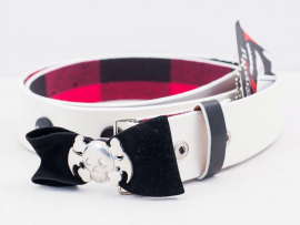 Mad youth plaid reversible belt white
