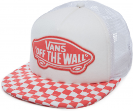 BEACH GIRL TRUCKER Spiced Coral Checkerboard
