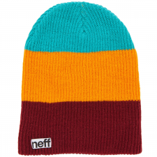 TRIO BEANIE/MAROON ORANGE TEAL